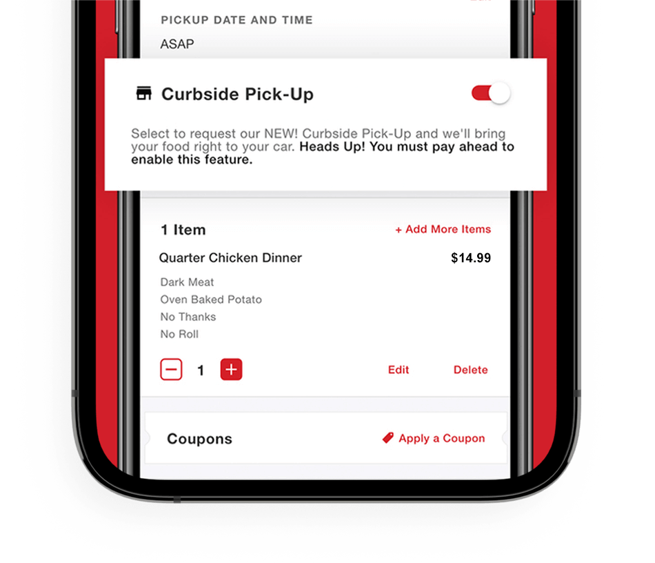 swiss chalet curbside pickup screenshot